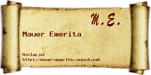 Mauer Emerita névjegykártya